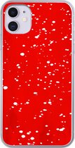 Geschikt voor iPhone 11 hoesje - Stippen - Rood - Paddenstoel - Siliconen Telefoonhoesje