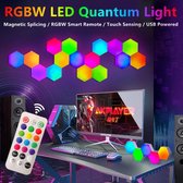 BRGOOD 5stuks led lights- RGB Wandlampen - Touch Nachtlampje met Afstandsbediening - Gaming Lights - Sfeerverlichting - DIY Creatieve Geometri - voor Thuis Kantoor Hotel Bar Decora