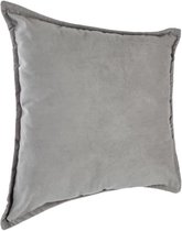 Atmosphera Bank/sierkussens huiskamer Sophia - 45 x 45 cm - zilvergrijs - polyester - met rits