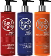 3-pack Mix Voordeelbundel Red One Aftershave Cream Cologne 400ml + Cosmeticall Stylingkam - Revitaliserend en Verkoelend - Eau de Cologne - Kolonya - Intense Frisheid - Voorkom Hui