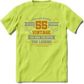 55 Jaar Legend T-Shirt | Goud - Zilver | Grappig Verjaardag Cadeau | Dames - Heren | - Groen - 3XL