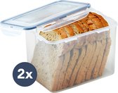 Lock & Lock contenants d'aliments frais | Conservateur frais pour un demi-pain | Boite à pain | Boîte à pain - Set de 2 - 3,9 litres - Transparent