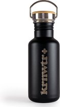 KRNWTR+ RVS Drinkfles Zwart - Waterfles - Drinkflessen Volwassenen - Drinkfles Kinderen