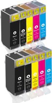 Multipack Inkt cartridges (10) geschikt voor Canon Pixma MP610, MP830, MP970, IP3500, IP4500, IP6600, IX4000, IX5000 (PGI-5/CLI-8)