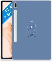 Cover Geschikt voor Samsung Galaxy Tab S7FE Beschermhoes Baby Rhino met transparant zijkanten