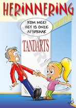 Oproepkaart - HERINNERING TANDARTS - Cartoon 'Afspraak' - 100 stuks