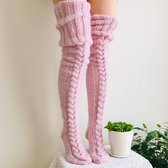 Beenwarmers | Beenwarmers dames| Beenwarmers wol | Rose| Pink | Overknee beenwarmers