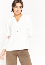 LOLALIZA Blouse met bandkraag - Ecru - Maat 46