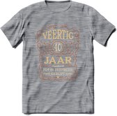 40 Jaar Legendarisch Gerijpt T-Shirt | Roest - Ivoor | Grappig Verjaardag Cadeau | Dames - Heren | - Donker Grijs - Gemaleerd - M