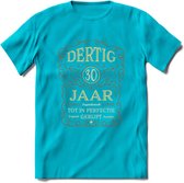 30 Jaar Legendarisch Gerijpt T-Shirt | Roest - Ivoor | Grappig Verjaardag Cadeau | Dames - Heren | - Blauw - L