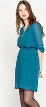 LOLALIZA Rechte jurk met rits - Turquoise - Maat 48