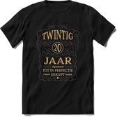 20 Jaar Legendarisch Gerijpt T-Shirt | Grijs - Ivoor | Grappig Verjaardag Cadeau | Dames - Heren | - Zwart - S