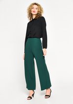 LOLALIZA Broek met wijde pijpen - Donker Groen - Maat 38