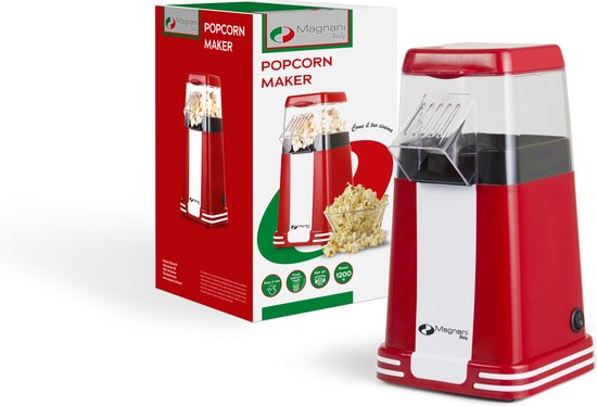 Beraadslagen Interpunctie Viool Magnani Retro Popcornmachine - Elektrische Popcornmaker - Popcorn Popper -  Klein -... | bol.com