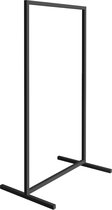 Recht kledingrek - zwart mat - 90 cm breed - 155 cm hoog