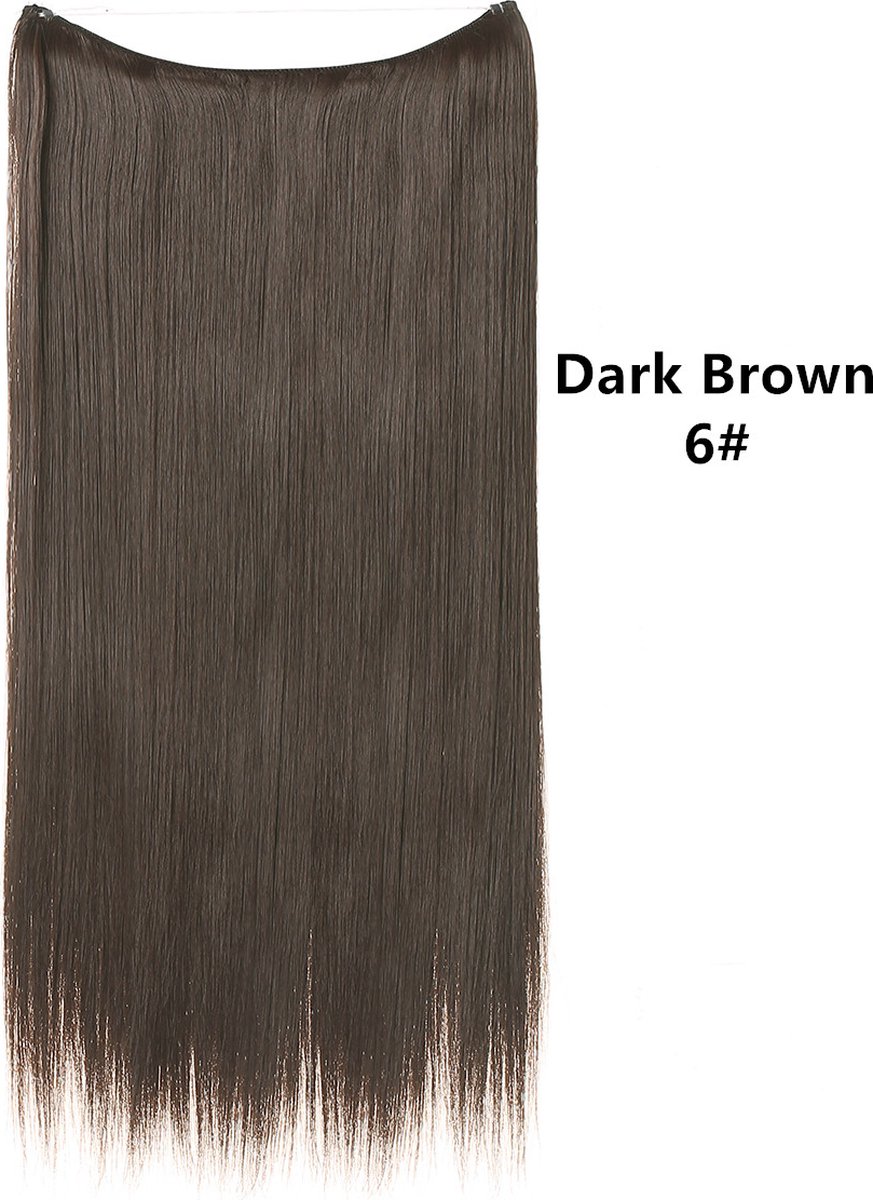 Premium Fiber Synthetic Clip in Extensions Single / Wire Extensions - Straight - 55cm- (#6) Dark Brown M02