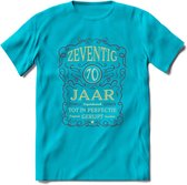 70 Jaar Legendarisch Gerijpt T-Shirt | Bordeauxrood - Ivoor | Grappig Verjaardag Cadeau | Dames - Heren | - Blauw - S