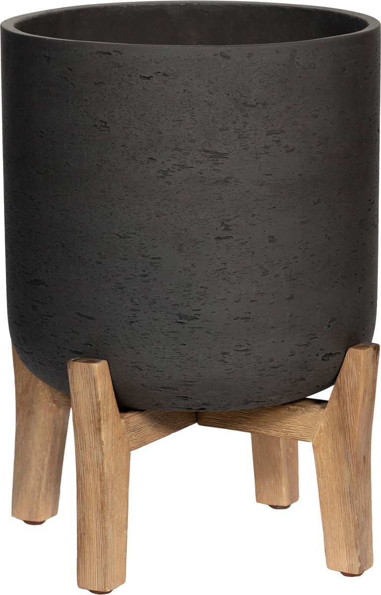 Pottery Pots Bloempot Charlie Black Washed met poten D 21 (pootjes) x hoogte 25,5 cm plantopening +-16 cm