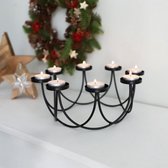 H&S Collection Kandelaar voor 8 Kaarsen 30x12 cm Dia Black