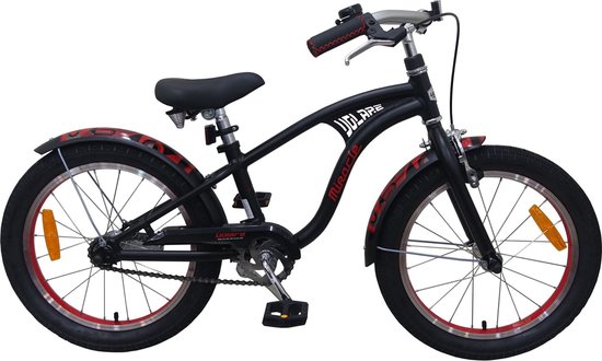 Foto: Volare miracle cruiser kinderfiets jongens 18 inch mat zwart prime collection