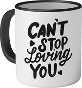 Mok met tekst: Can't stop loving you - Valentijnsdag Cadeautje - 330ml