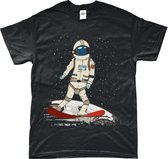 Astronaut snowboard op de maan L