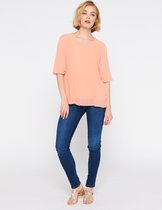 LOLALIZA Plissé blouse met 3/4 mouwen - Koraal - Maat 34