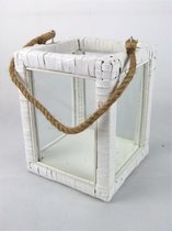 Sqr Wrap Glass Lantern 21*33cm White