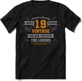 19 Jaar Legend T-Shirt | Goud - Zilver | Grappig Verjaardag Cadeau | Dames - Heren | - Zwart - S