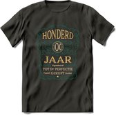 100 Jaar Legendarisch Gerijpt T-Shirt | Aqua - Ivoor | Grappig Verjaardag Cadeau | Dames - Heren | - Donker Grijs - XL