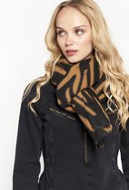 LOLALIZA Sjaal met zebraprint - Camel - Maat One size