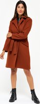 LOLALIZA Lange mantel met ceintuur - Rood - Maat 44