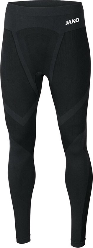 Collant long JAKO noir pour enfants avec logo sur la ceinture.