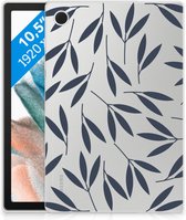 TPU Hoesje Samsung Galaxy Tab A8 2021 Backcase Leaves Blue met doorzichte zijkanten