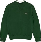Lacoste Organic Cotton V-Neck Sweater - Sporttruien - groen - maat XL