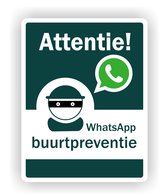 WhatsApp buurtpreventie sticker afmeting 19 x 25 cm.  (L)