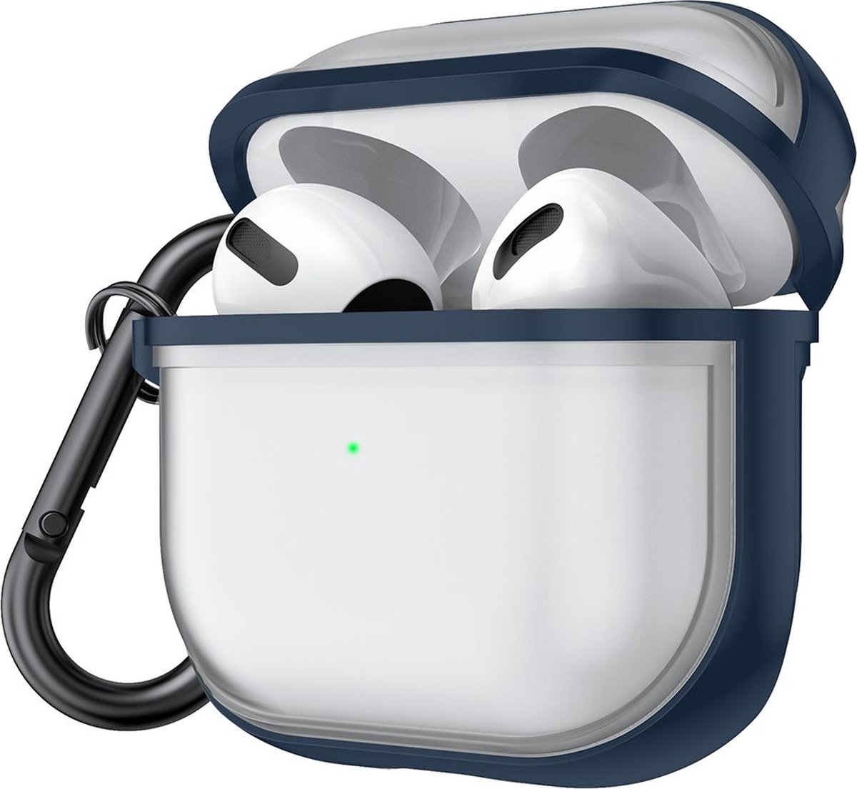 Mobigear Shockproof Hoesje geschikt voor Apple AirPods 3 Hoesje Flexibel TPU - Donkerblauw
