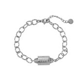 Schakel armband – roestvrij staal – met message bead met daarop de tekst 'LOVE' – 16 cm – Feel Good Store – Zilver