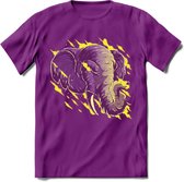 Dieren T-Shirt | Olifant shirt Heren / Dames | Wildlife elephant cadeau - Paars - M