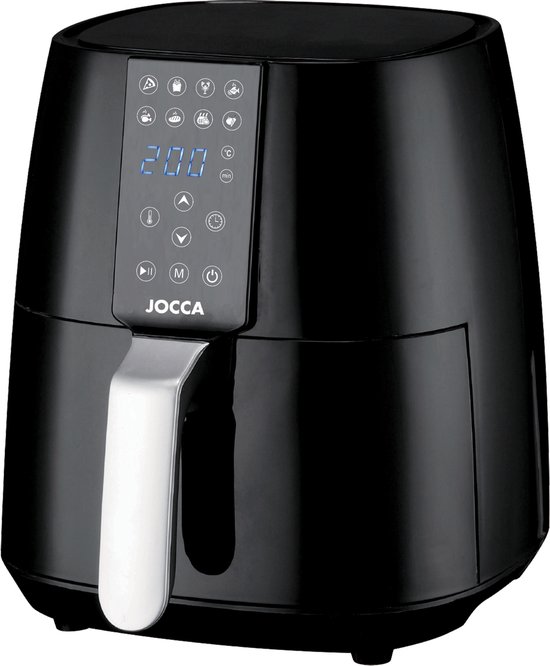 Princess Digitale Airfryer 182238 - Inclusief In Hoogte Verstelbaar Grillrack - Groot 4 Liter Heteluchtfriteuse Zwart Digital Touchscreen 8 Automatische Programmas