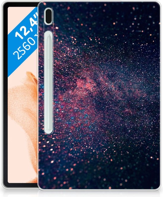 Leuk Siliconen Hoes Geschikt voor Samsung Galaxy Tab S7FE Tablet Cover Ontwerpen Stars met doorzichte zijkanten