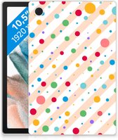 Hoesje met Tekst Samsung Galaxy Tab A8 2021 Siliconen Back Case Dots met doorzichte zijkanten
