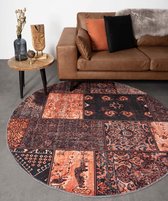 Rond patchwork vloerkleed Ancient African Sunset No.5 100 cm rond