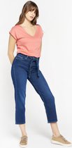LOLALIZA T-shirt met V-hals - Koraal - Maat L
