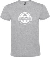 Grijs  T shirt met  " Member of the Whiskey club "print Wit size XS