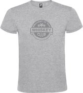 Grijs  T shirt met  " Member of the Whiskey club "print Zilver size S