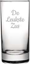 Gegraveerde longdrinkglas 28,5cl De Leukste Zus