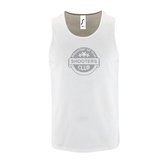 Witte Tanktop sportshirt met "Member of the Shooters club" Print Zilver Size XXL