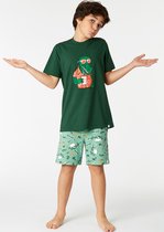Woody pyjama jongens - krokodil - groen - 221-2-QRS-Z/786 - maat L
