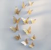 3D Vlinders Muurstickers | Goud | 12 stuks |Kinderkamer  | Slaapkamer | Wanddecoratie